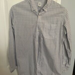 GAP Kids Blue and Navy Windowpane Check Shirt
